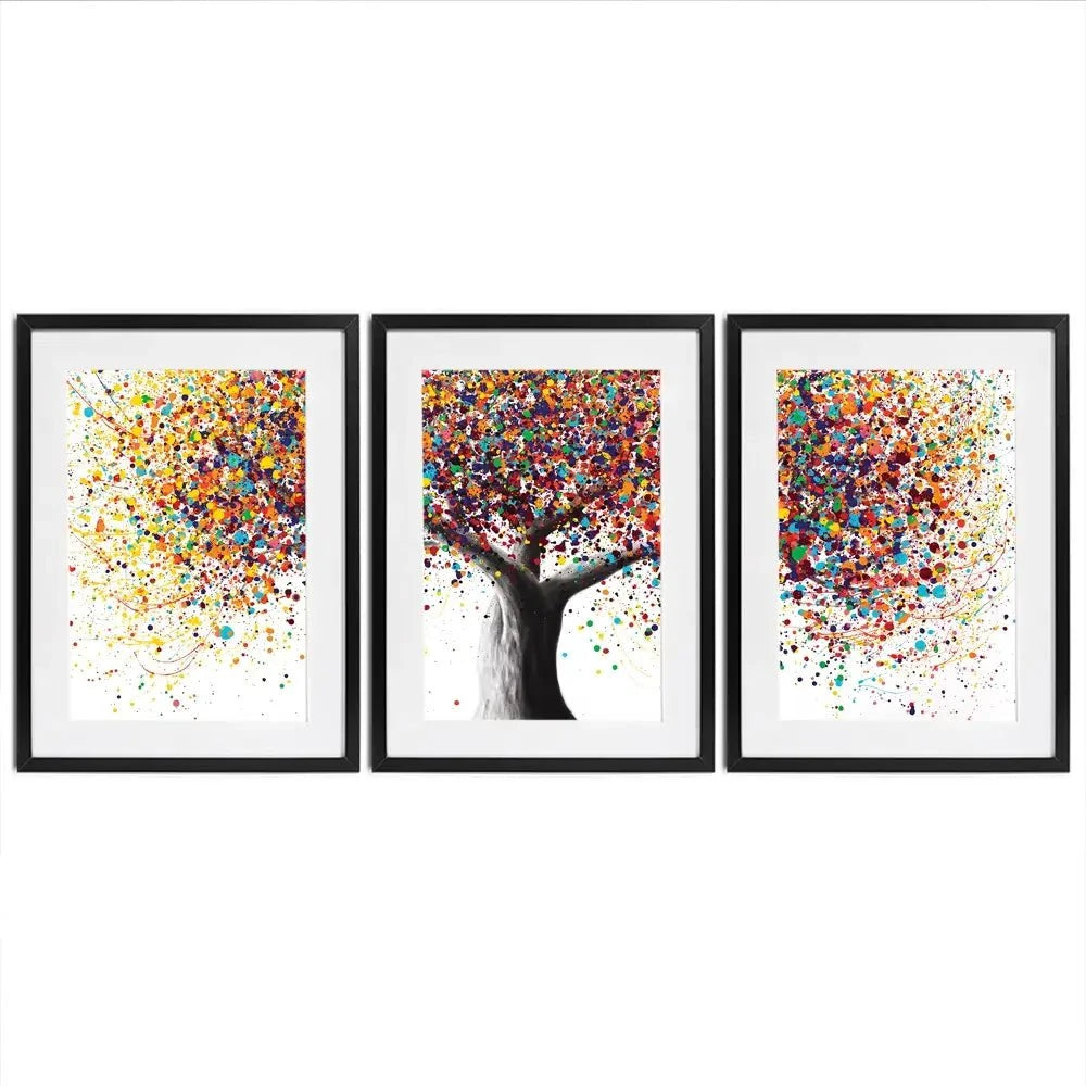 Rainbow Soul Tree Framed Art Print Trio