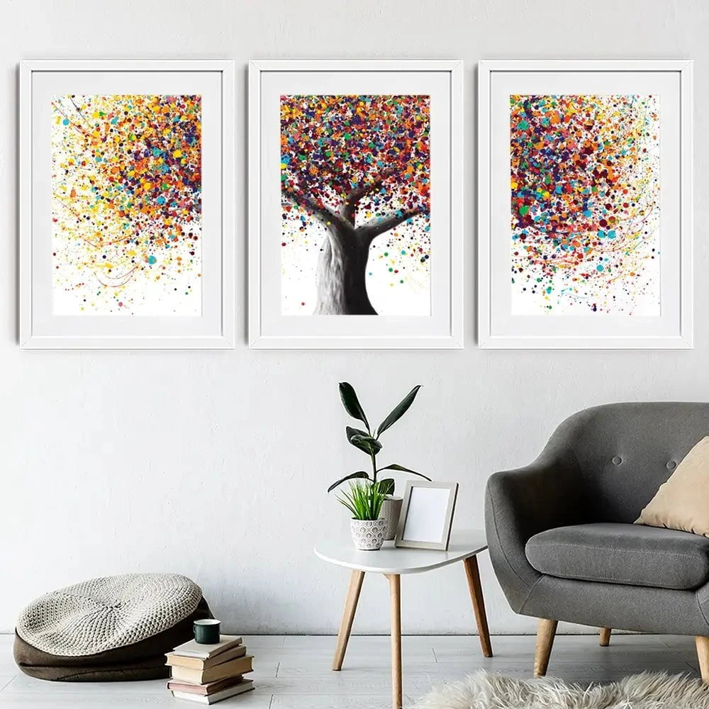 Rainbow Soul Tree Framed Art Print Trio