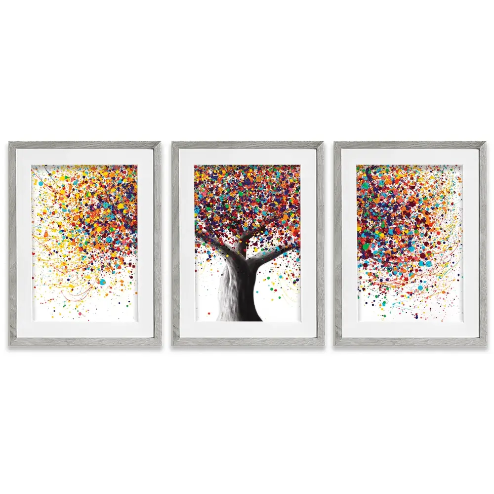 Rainbow Soul Tree Framed Art Print Trio