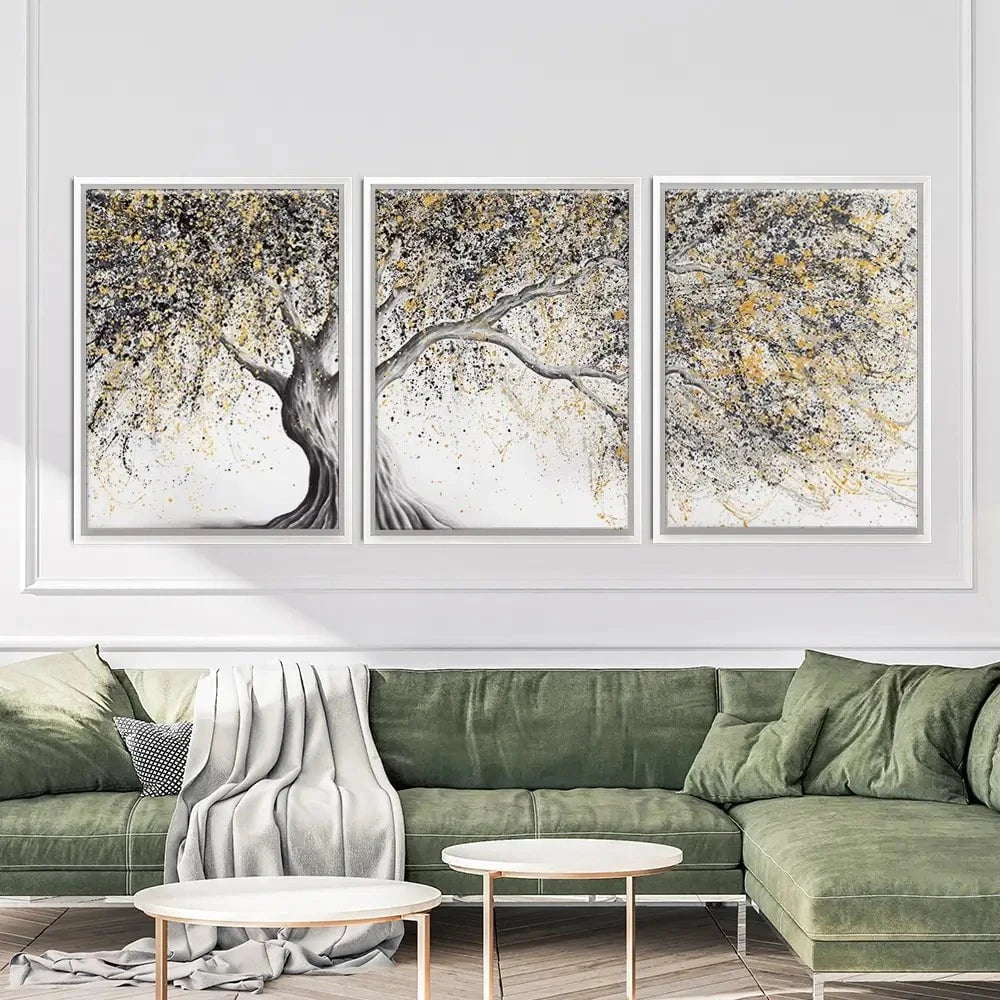 Golden Onyx Tree Trio Canvas Print