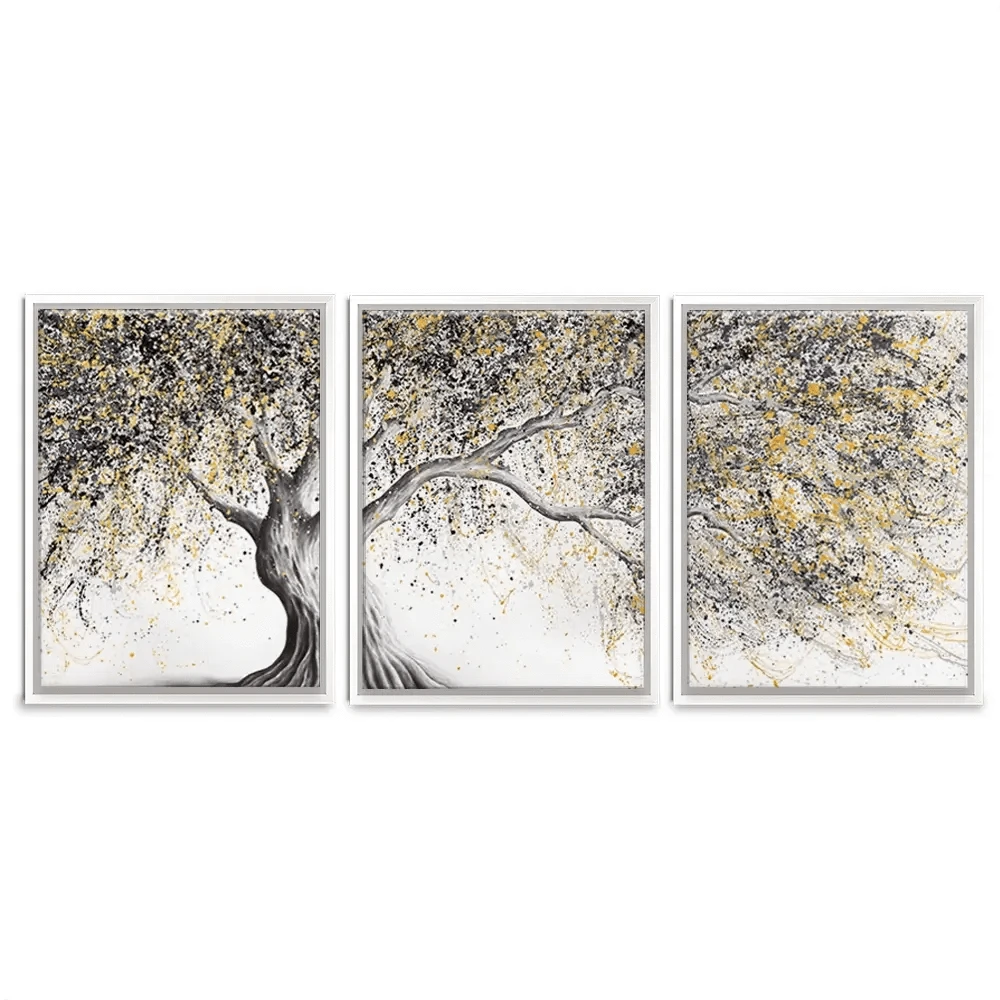 Golden Onyx Tree Trio Canvas Print