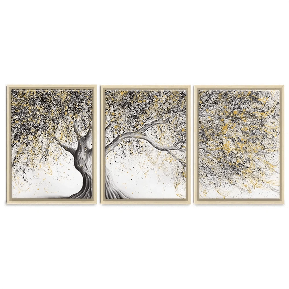 Golden Onyx Tree Trio Canvas Print