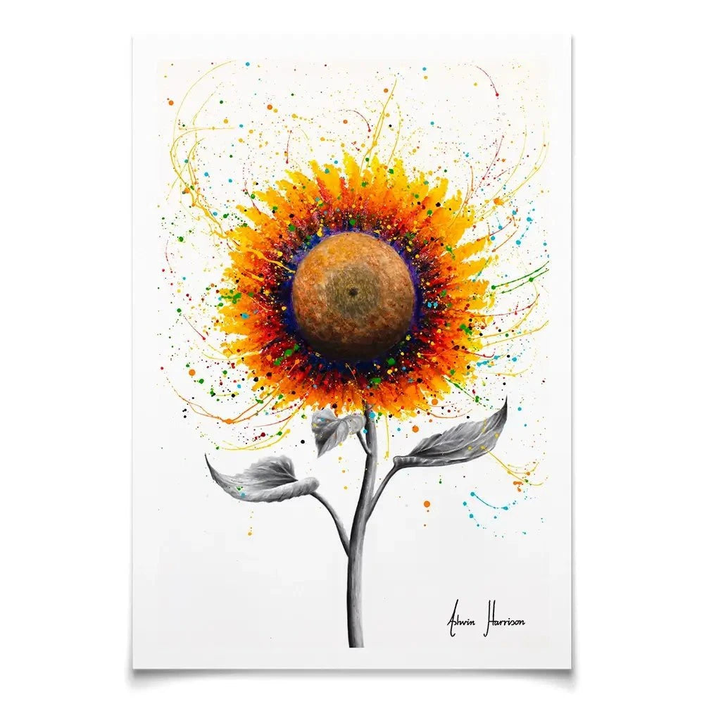 Rainbow Sunflower Art Print