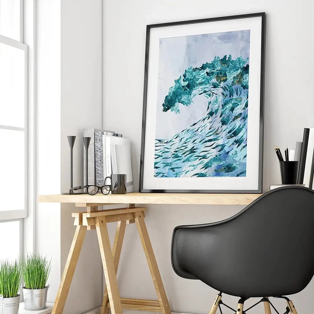 Ocean Grunge Framed Art Print