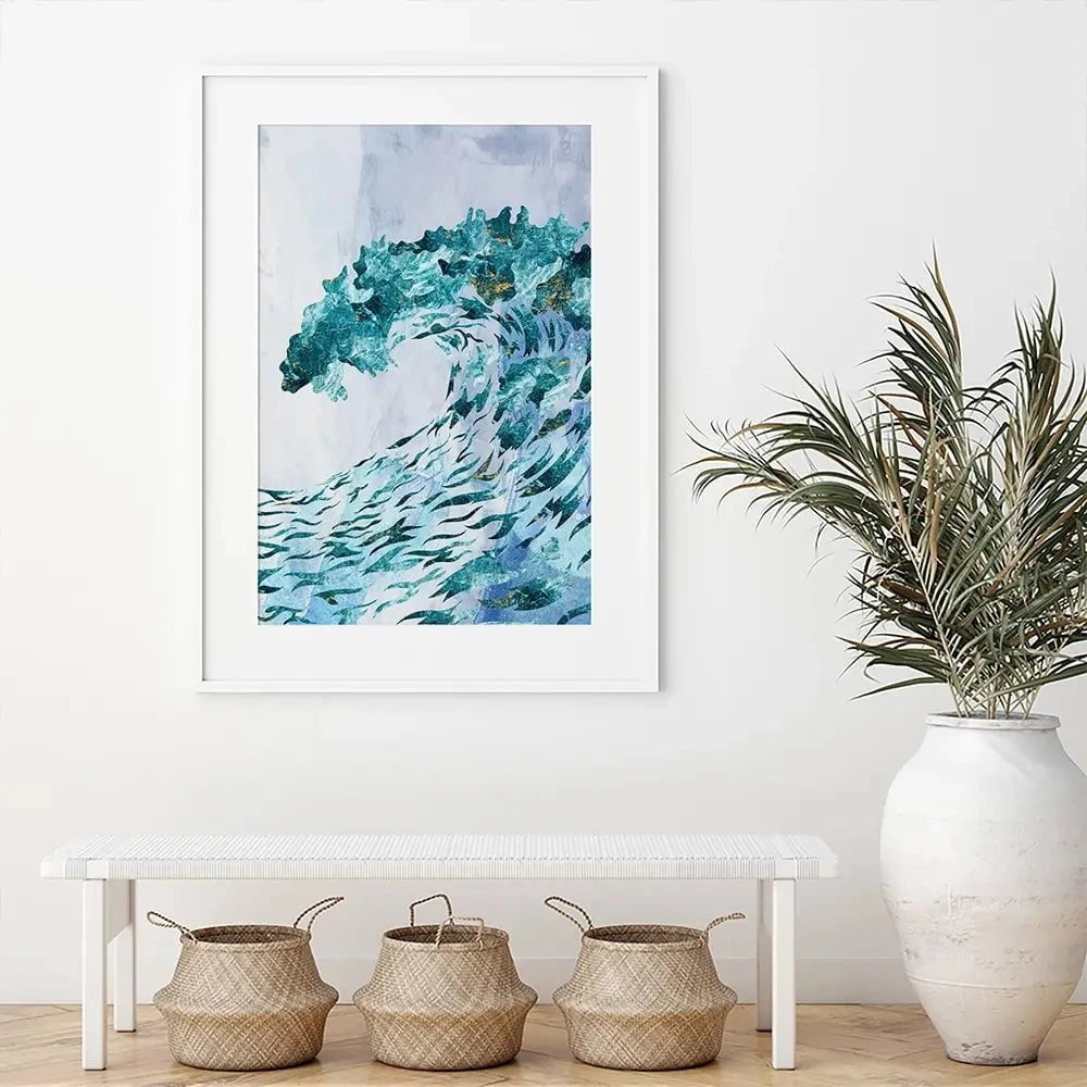 Ocean Grunge Framed Art Print