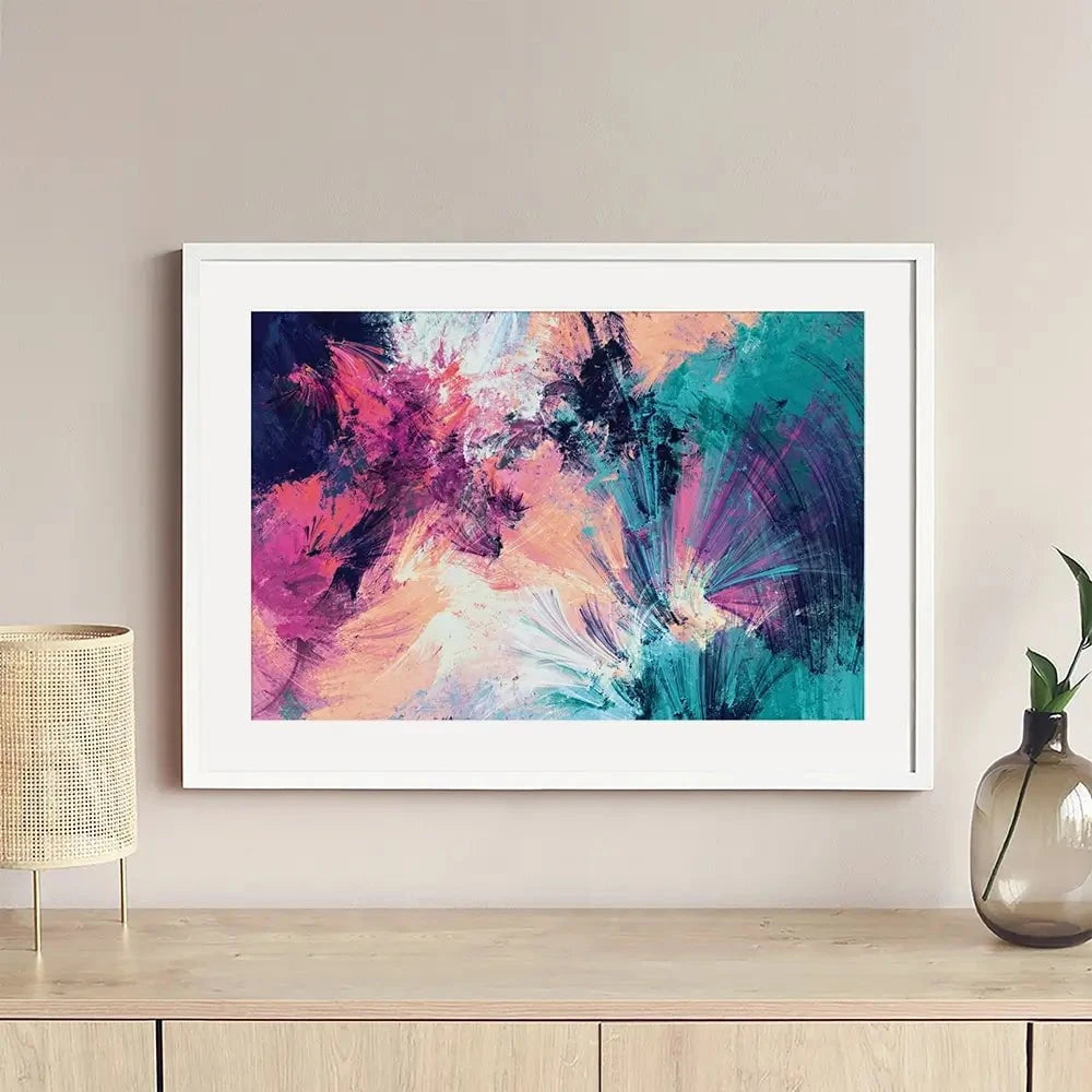 Multicoloured Abstract Framed Art Print