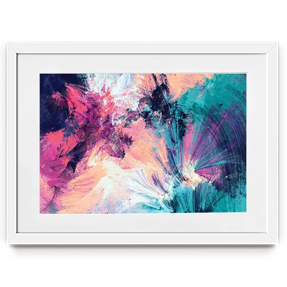 Multicoloured Abstract Framed Art Print