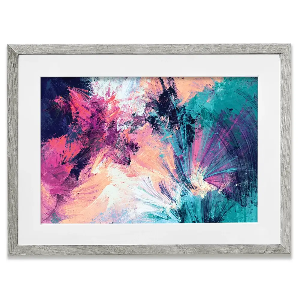 Multicoloured Abstract Framed Art Print