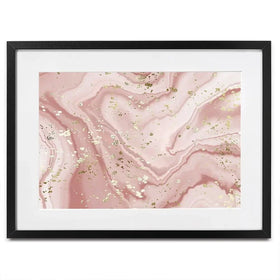 Rose Marble Speckles Framed Art Print