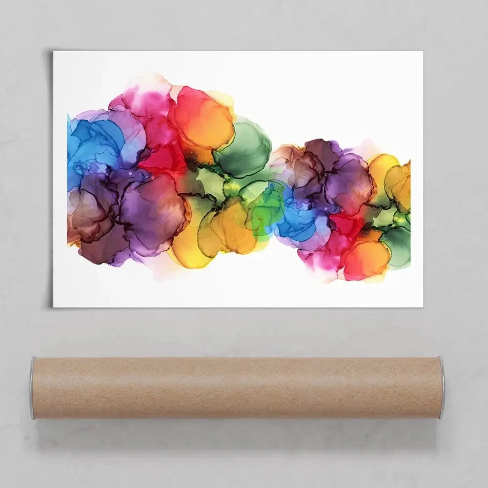 Watercolour Rainbow Curve Art Print
