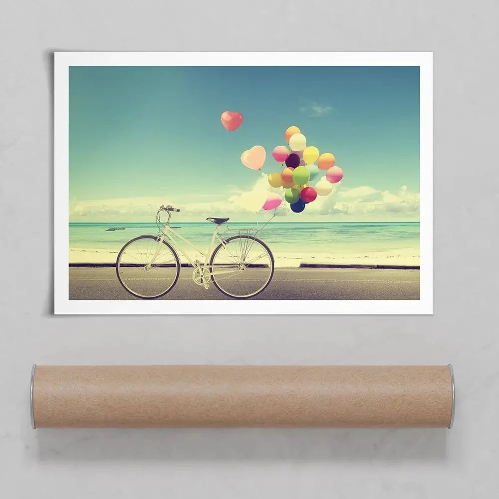 Bicycle And Balloons Art Print