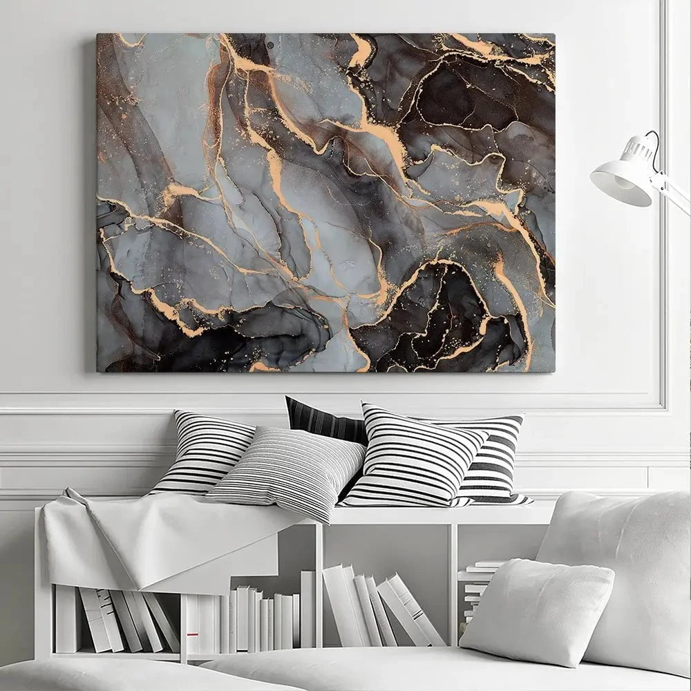 Charcoal Marble Canvas Print