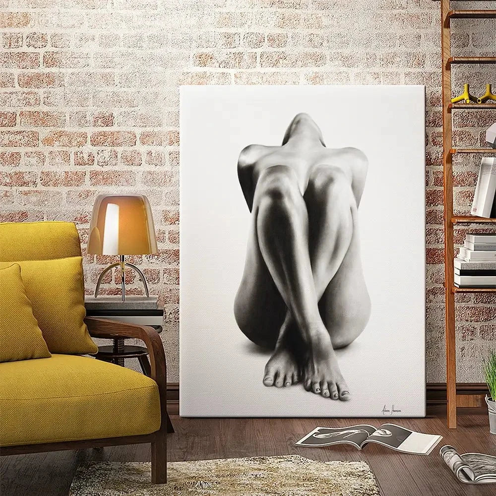 Nude Woman Charcoal Study Canvas Print