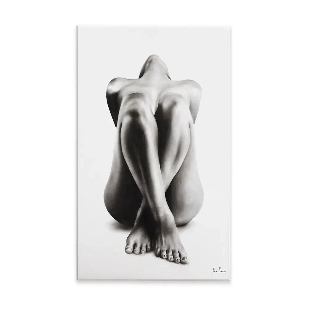 Nude Woman Charcoal Study Canvas Print