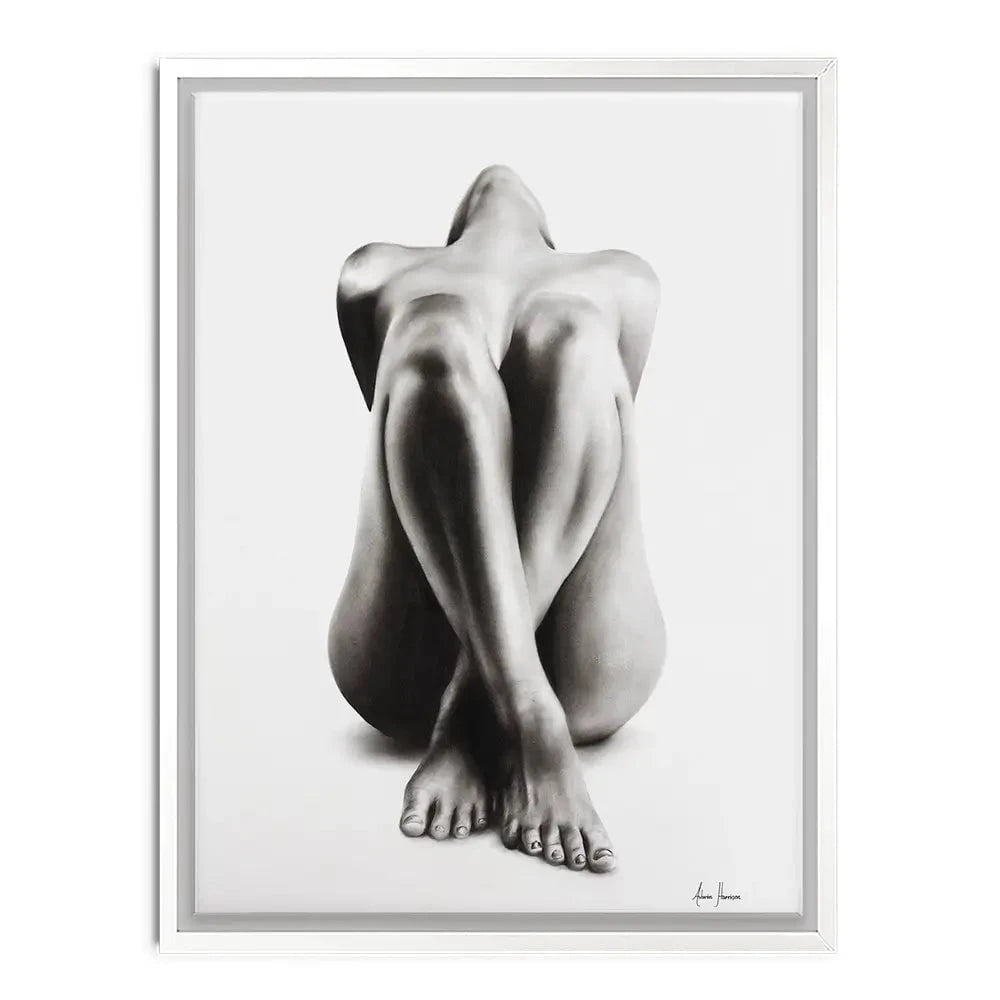 Nude Woman Charcoal Study Canvas Print