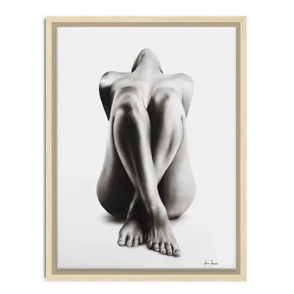 Nude Woman Charcoal Study Canvas Print