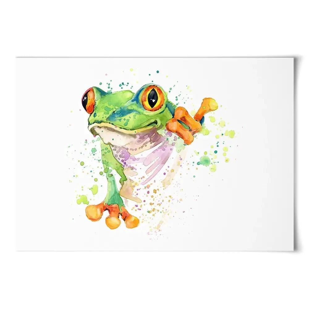 Frog Paint Splash Art Print