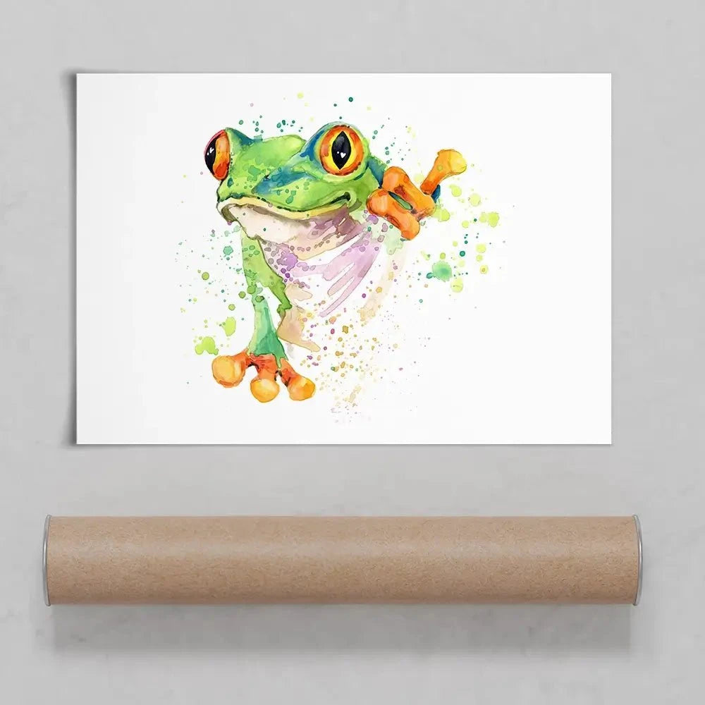 Frog Paint Splash Art Print