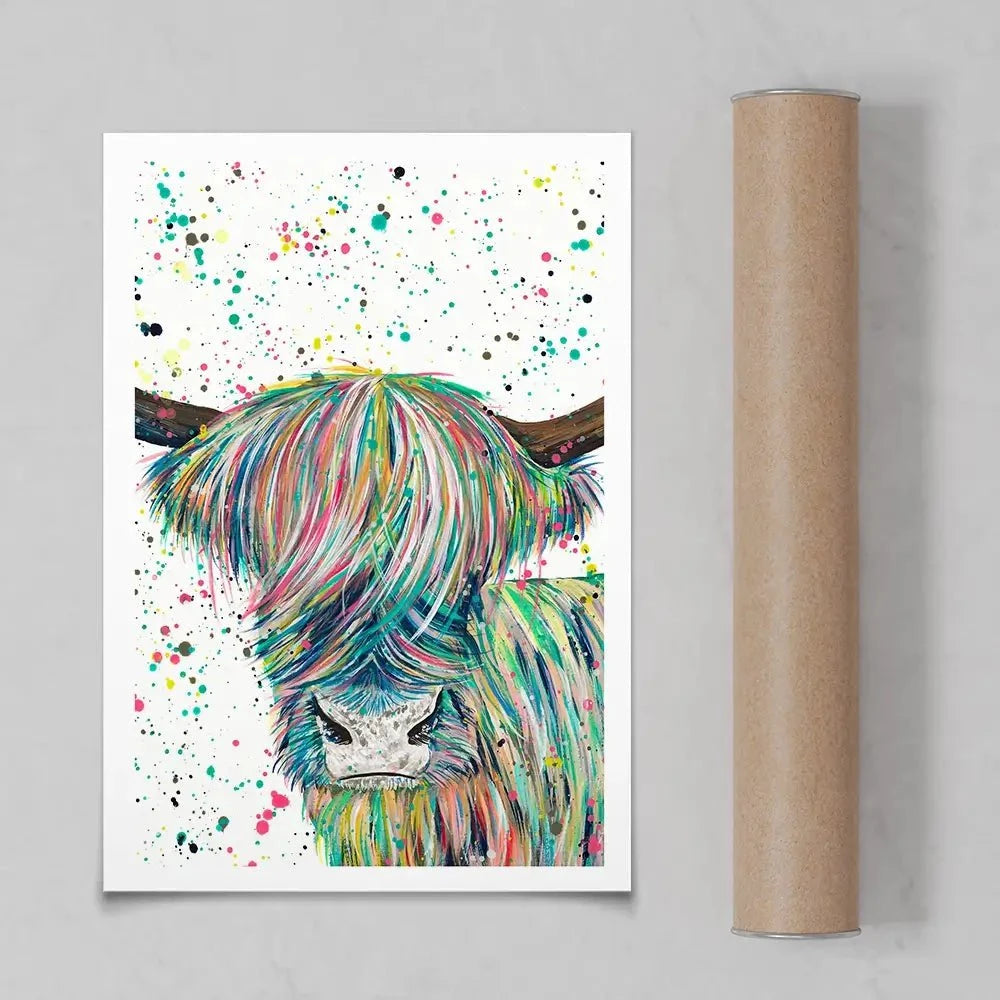 Highland Cow Roland Art Print