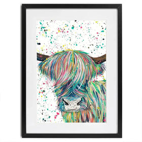 Highland Cow Roland Framed Art Print