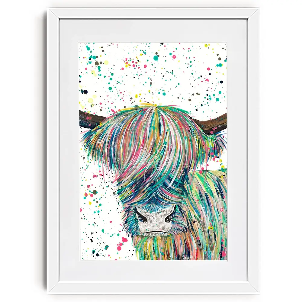 Highland Cow Roland Framed Art Print