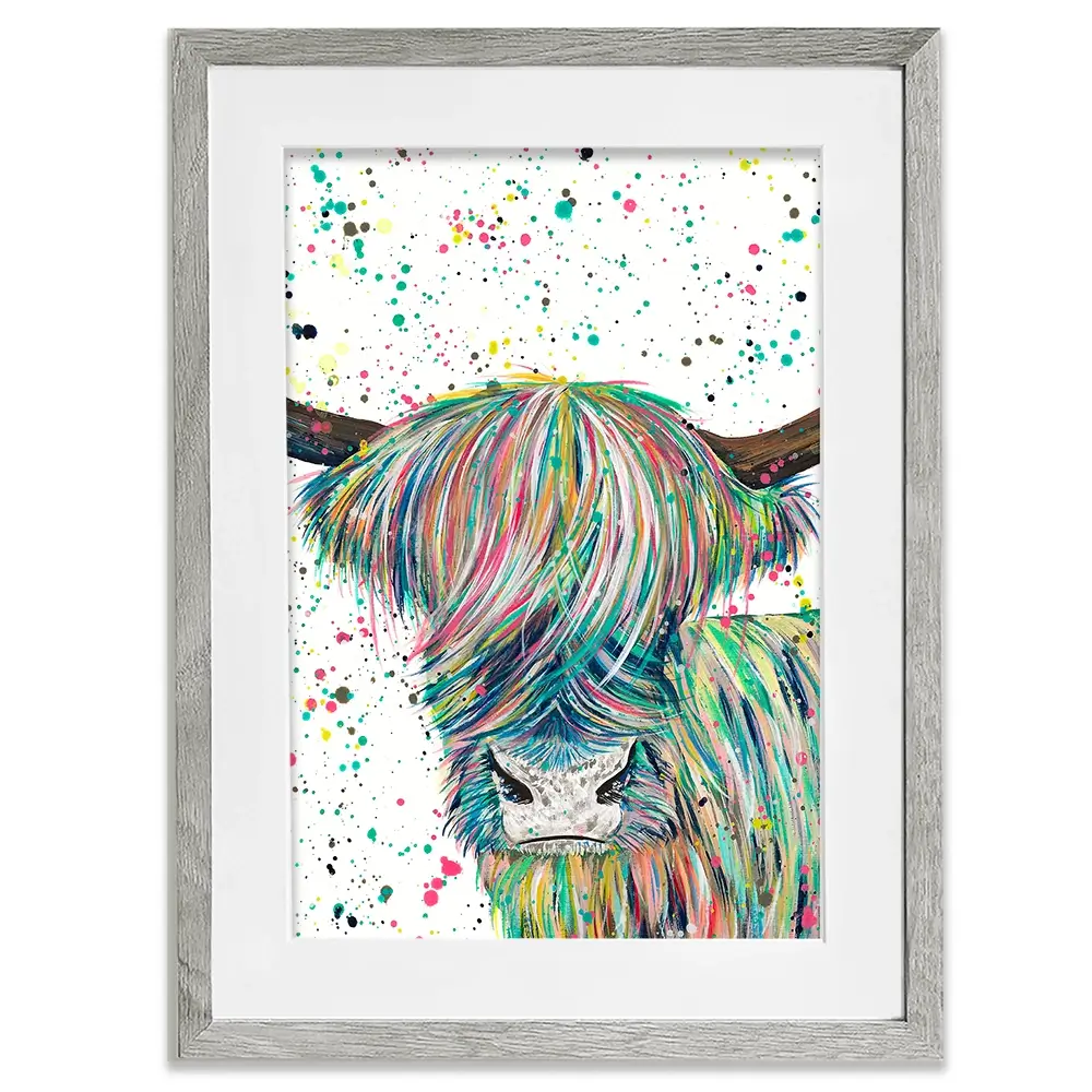 Highland Cow Roland Framed Art Print
