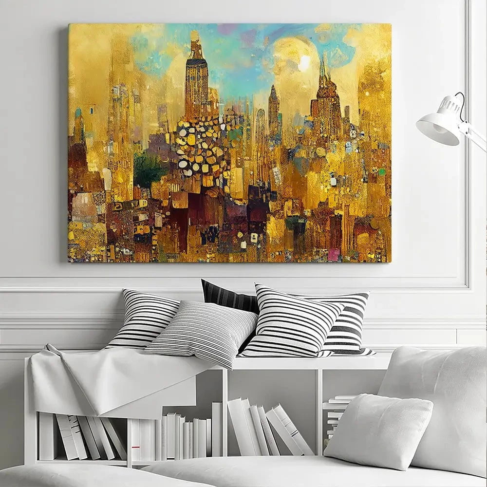 Klimt Style City Canvas Print