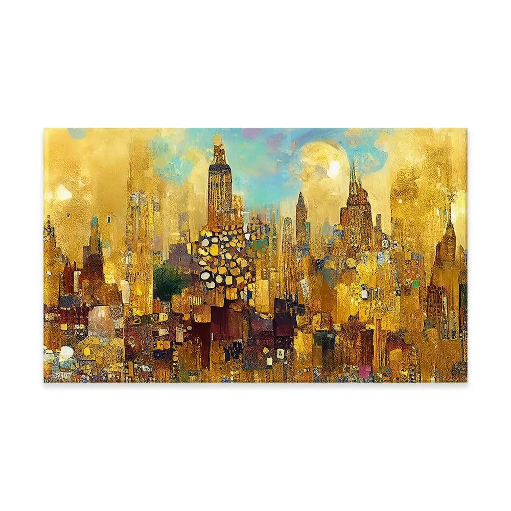 Klimt Style City Canvas Print