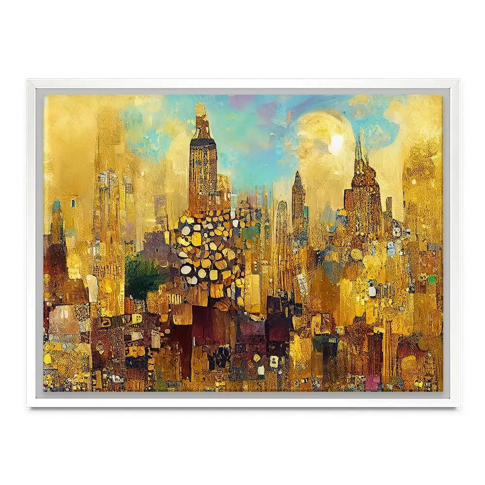 Klimt Style City Canvas Print
