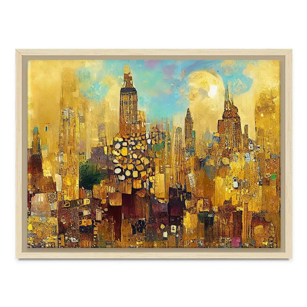 Klimt Style City Canvas Print