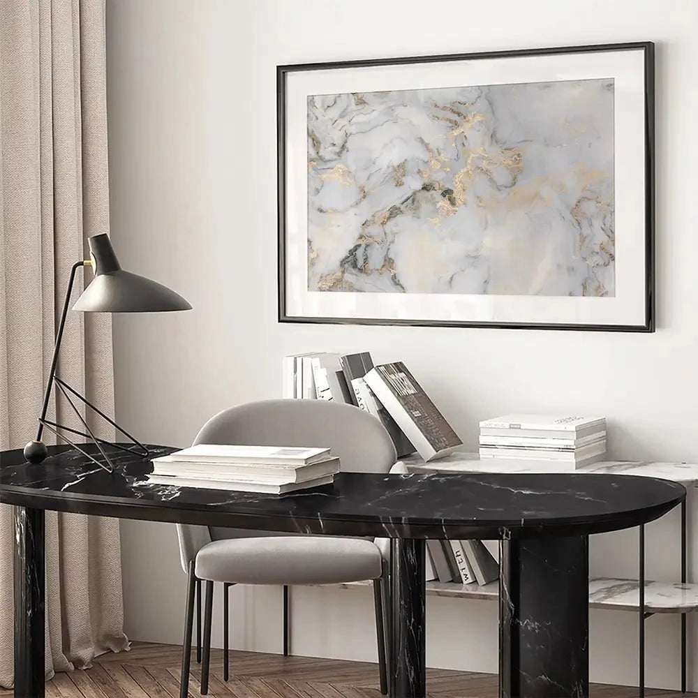 Marble Effect Framed Art Print