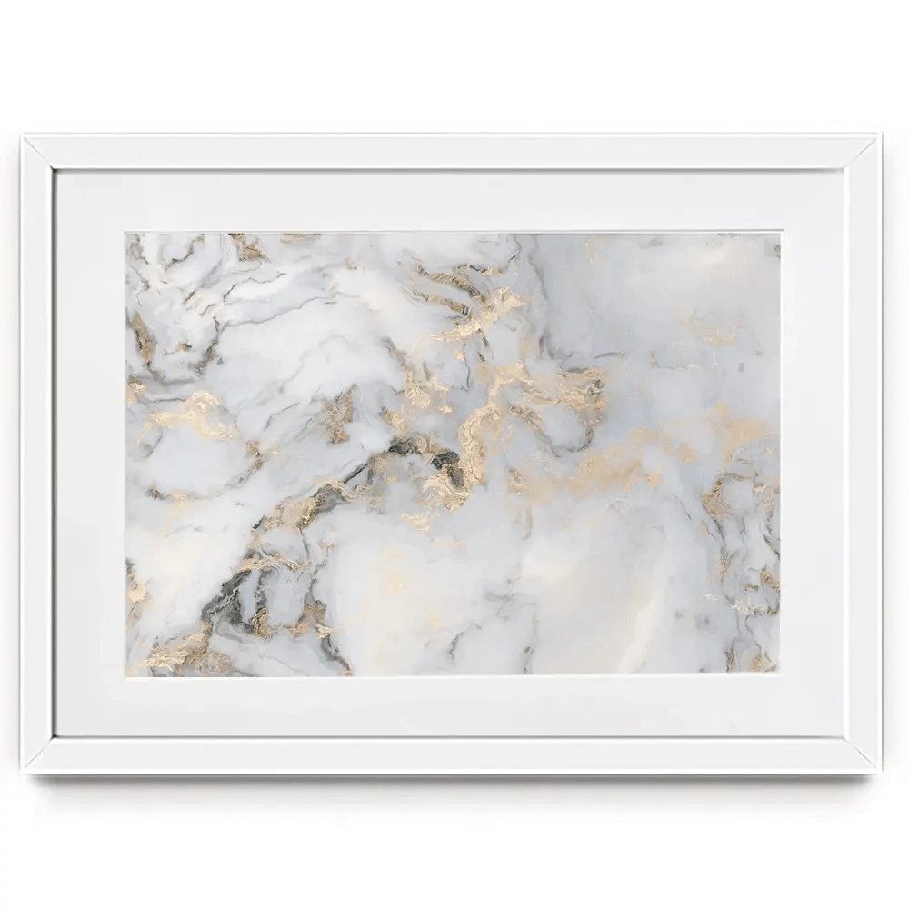 Marble Effect Framed Art Print
