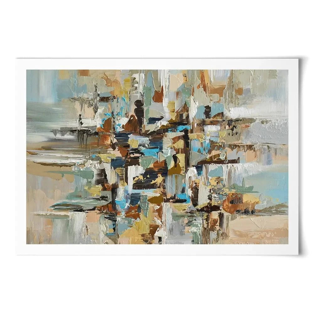 Blue Brown Abstract Art Print