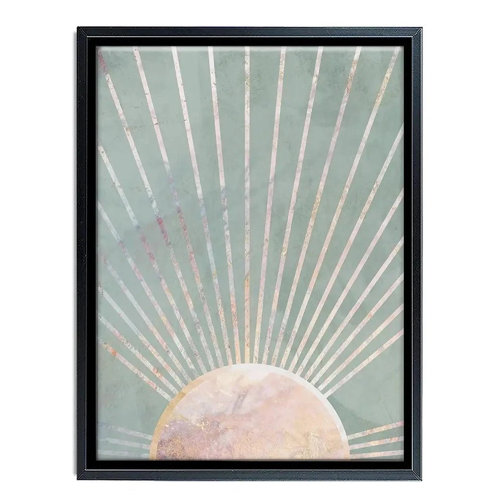 Boho Sun Pale Green 2 Canvas Print