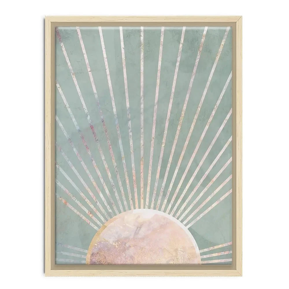 Boho Sun Pale Green 2 Canvas Print
