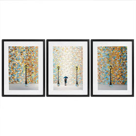 Kiss Under The Golden Rain Framed Art Print Trio