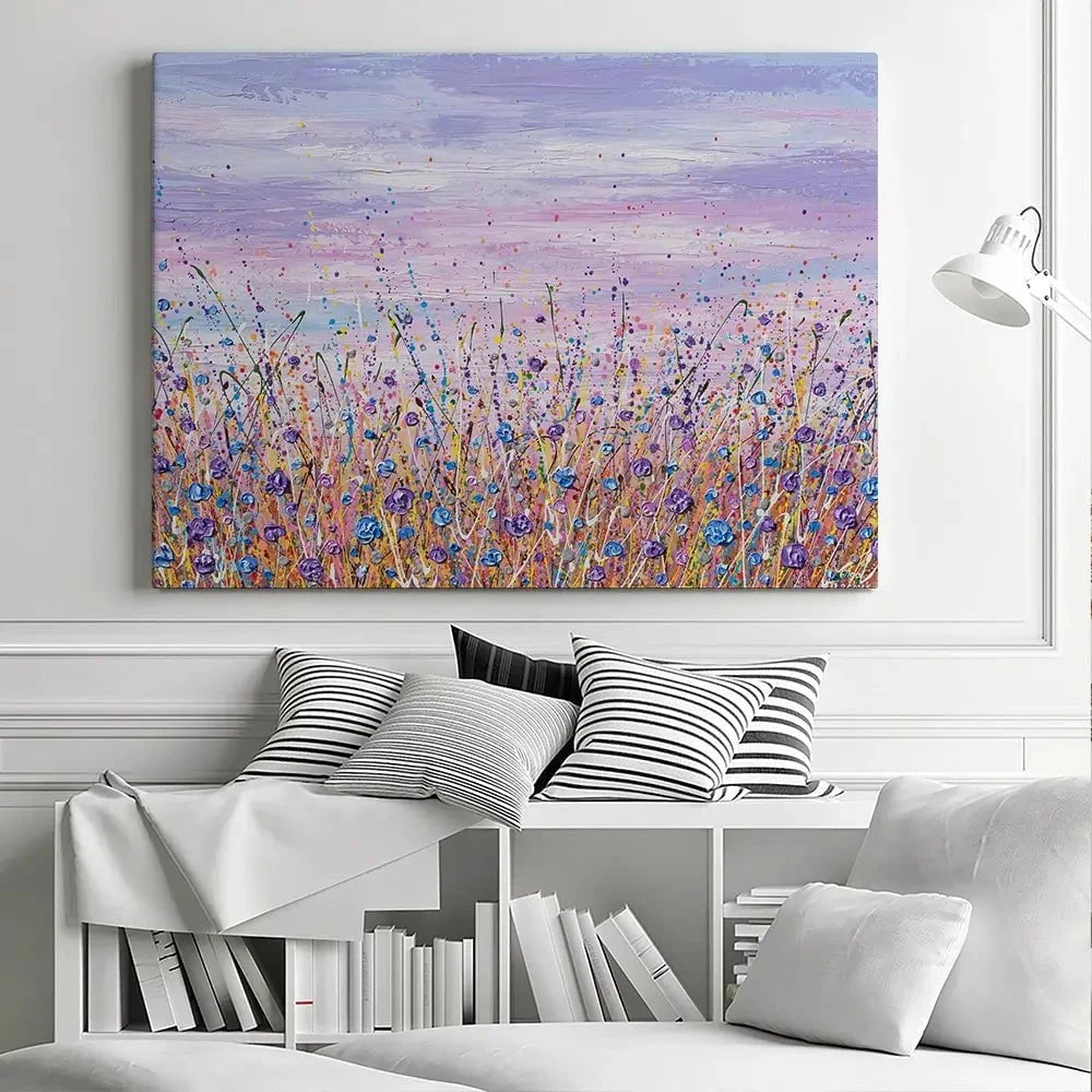 Purple Flower Field Canvas Print