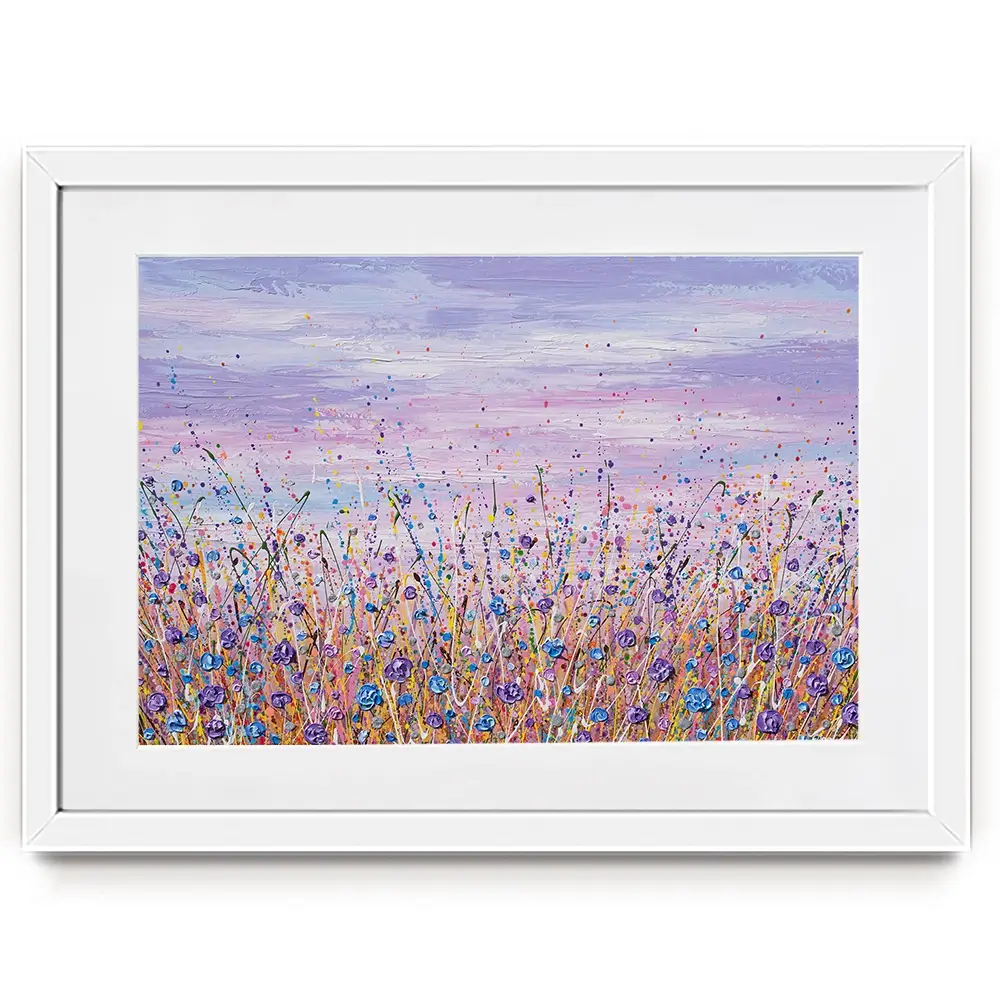 Purple Flower Field Framed Art Print