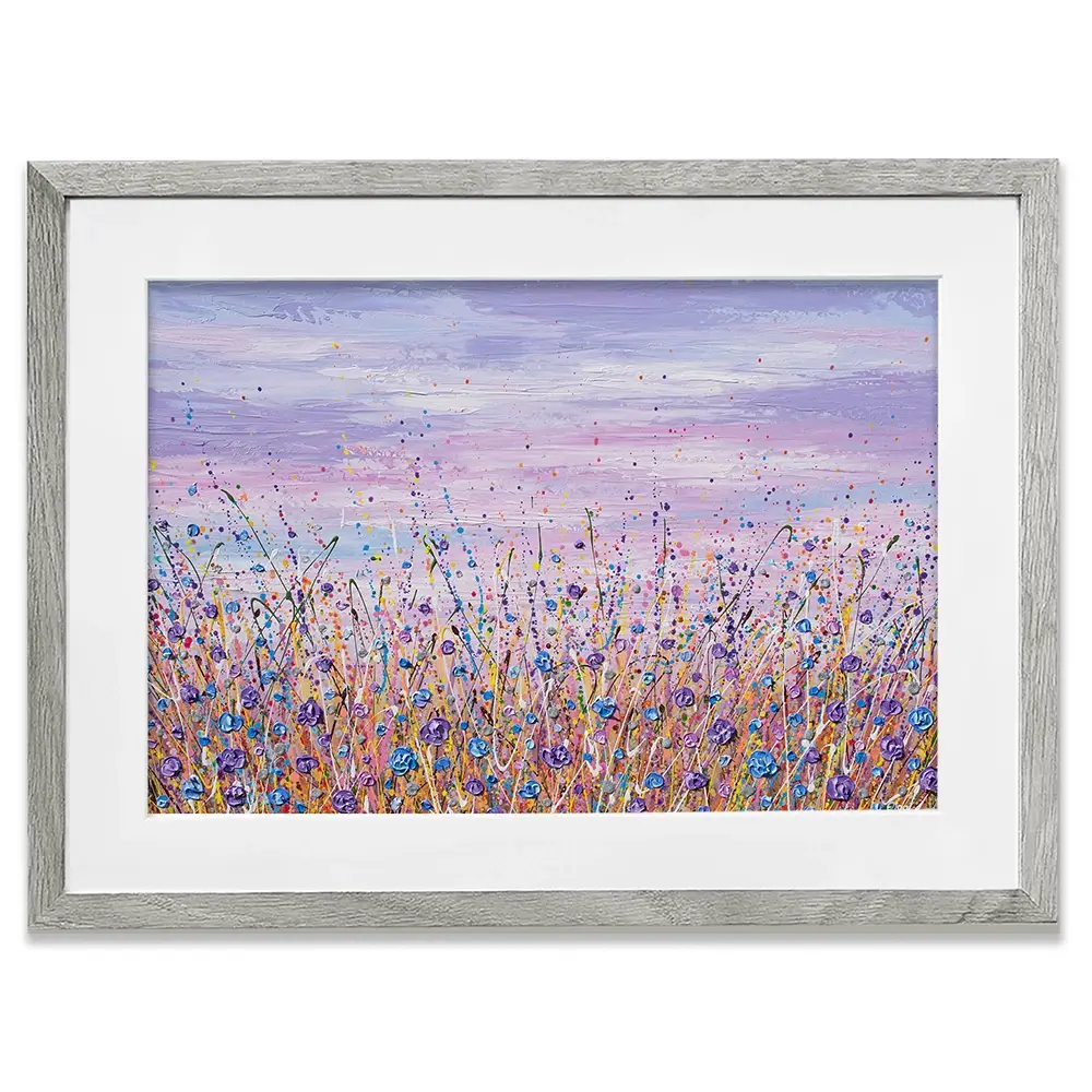 Purple Flower Field Framed Art Print