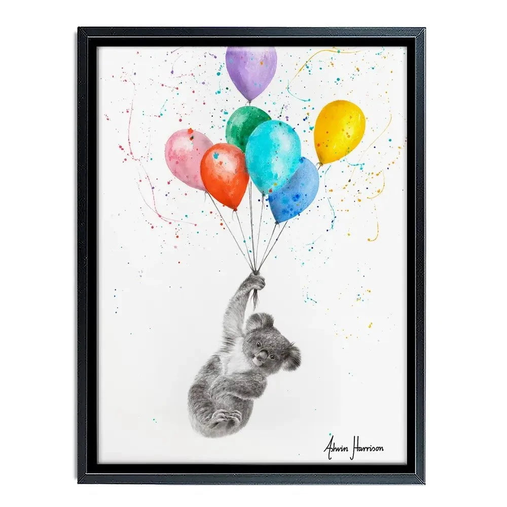 The Koala And The Balloons Canvas Print