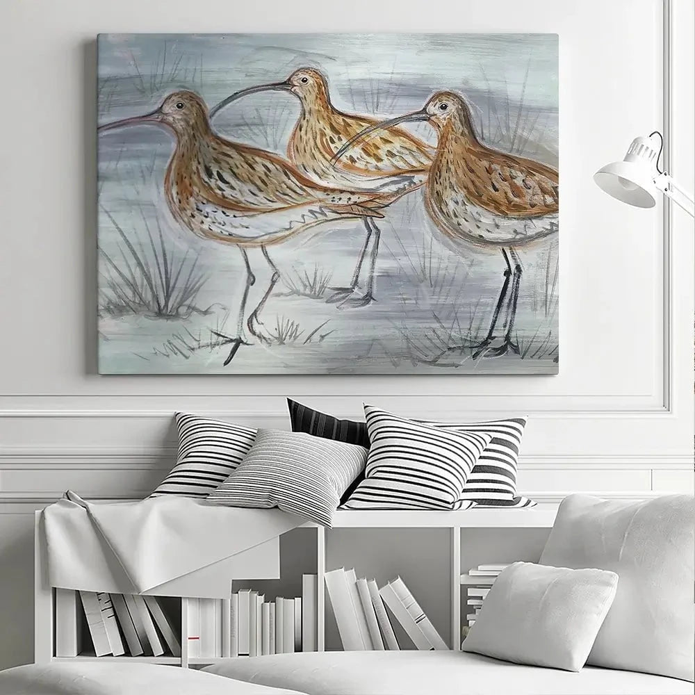 Three Curlews Canvas Print