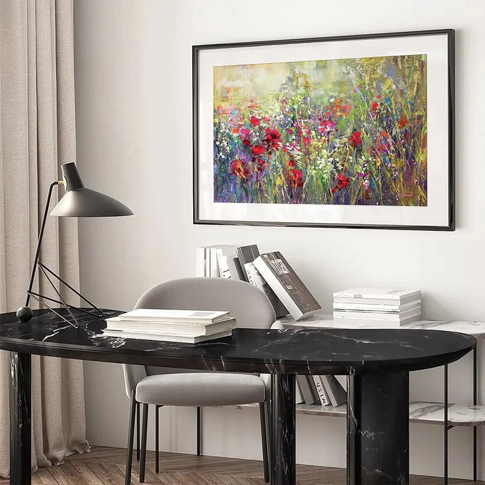 Tuscan Wildflower Field Framed Art Print