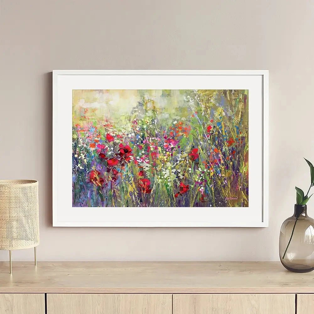 Tuscan Wildflower Field Framed Art Print