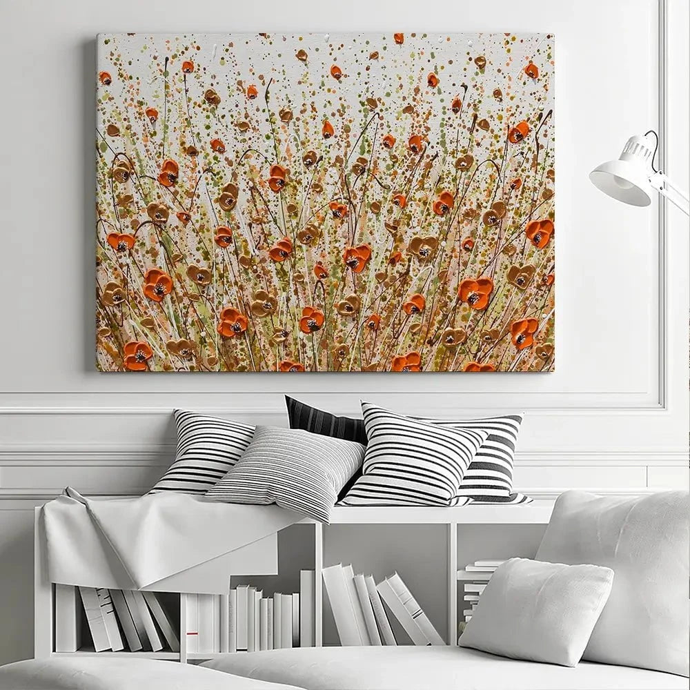 Golden Flowers Canvas Print