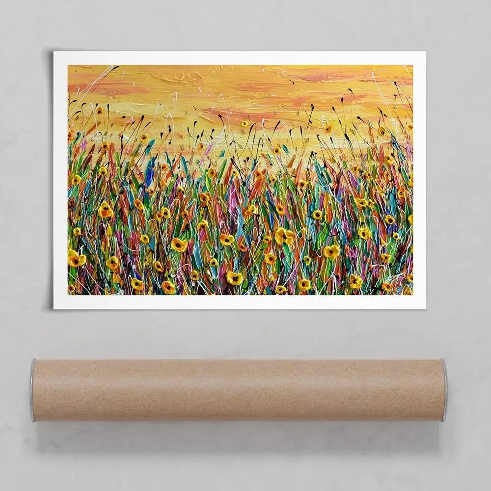 Yellow Floral Meadow Art Print
