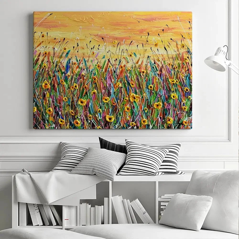 Yellow Floral Meadow Canvas Print