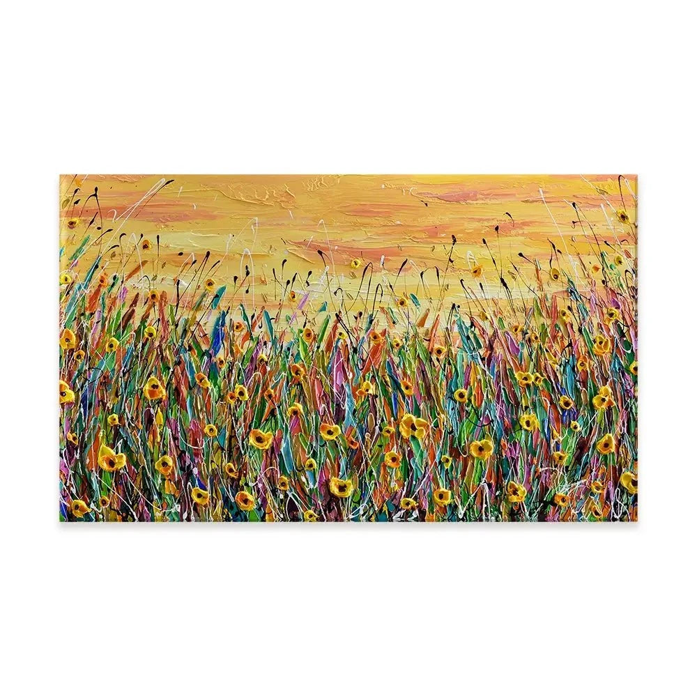 Yellow Floral Meadow Canvas Print