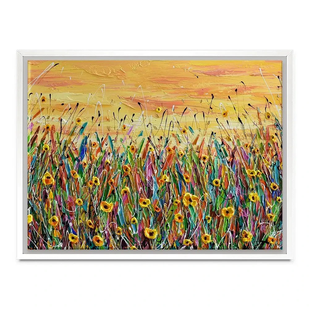 Yellow Floral Meadow Canvas Print