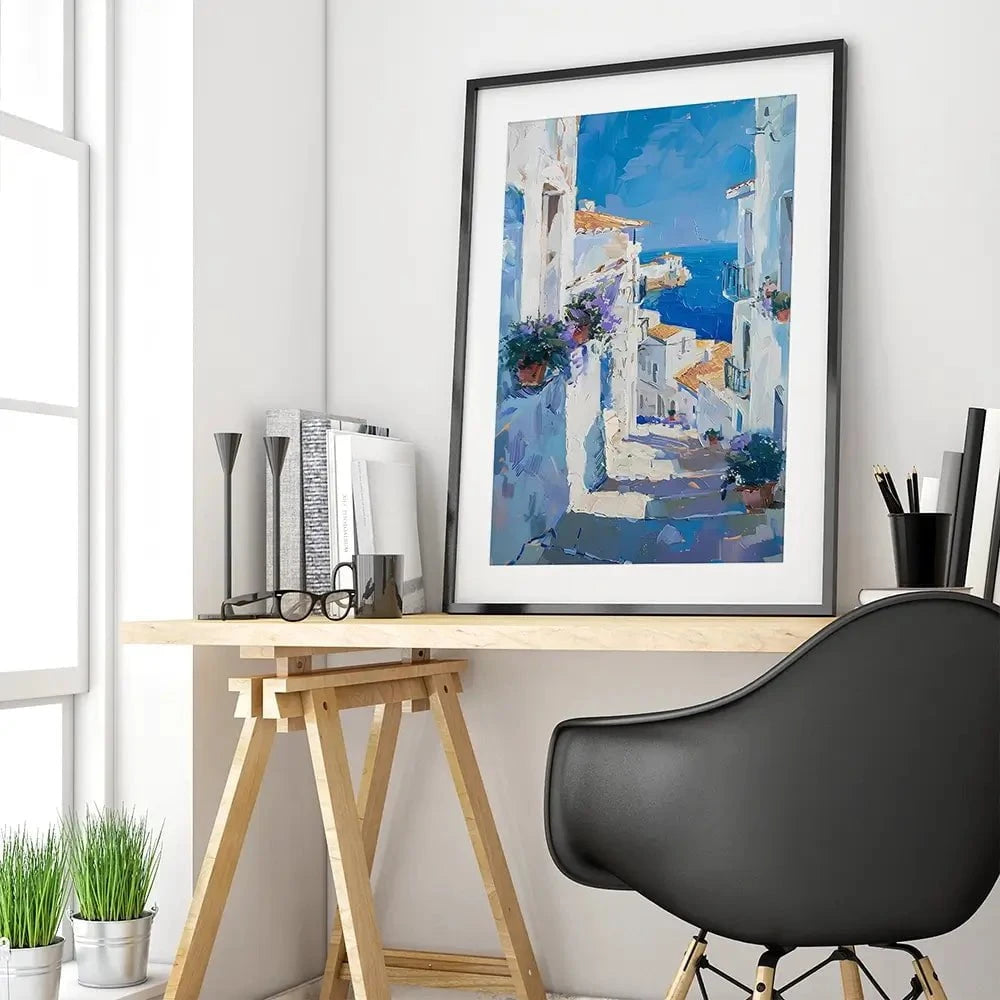 Town On The Coast Framed Art Print
