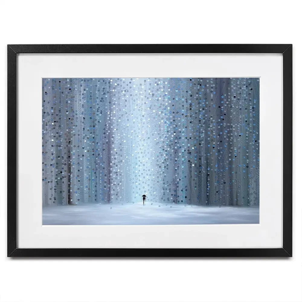 Rainy Stroll Framed Art Print